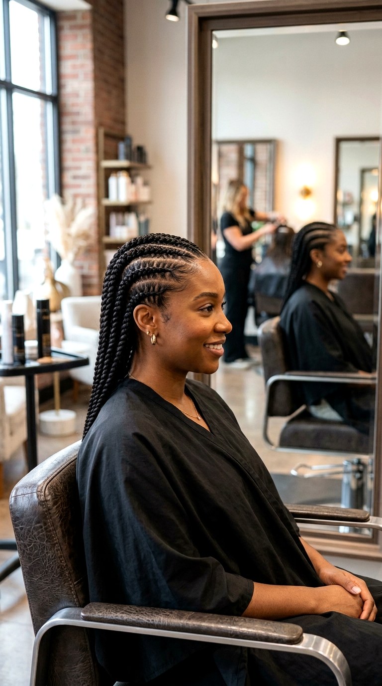 Ghana Braids with Twisted Roots - 27 braided hairstyles for black women