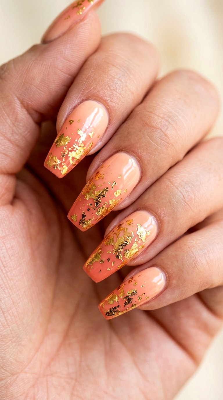 Gilded Peach Ombre Foil - 28 Gorgeous Spring Color Street Nails
