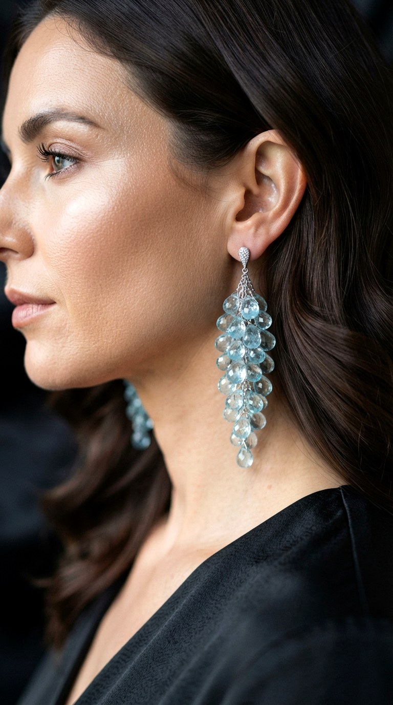 Glass Like Briolette Tassels Earrings - 30 classy earrings