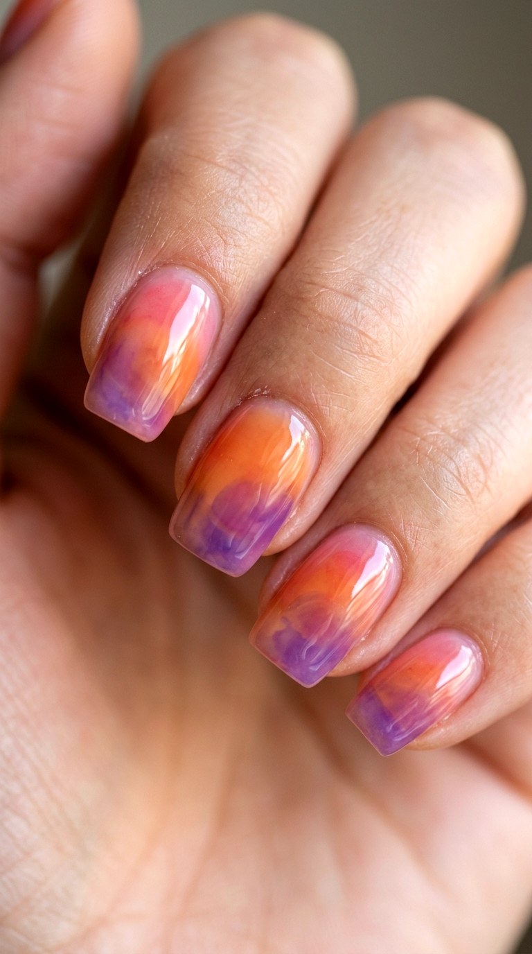 Glazed Candy Jelly Nails - 29 Fun Spring Multicolor Nails