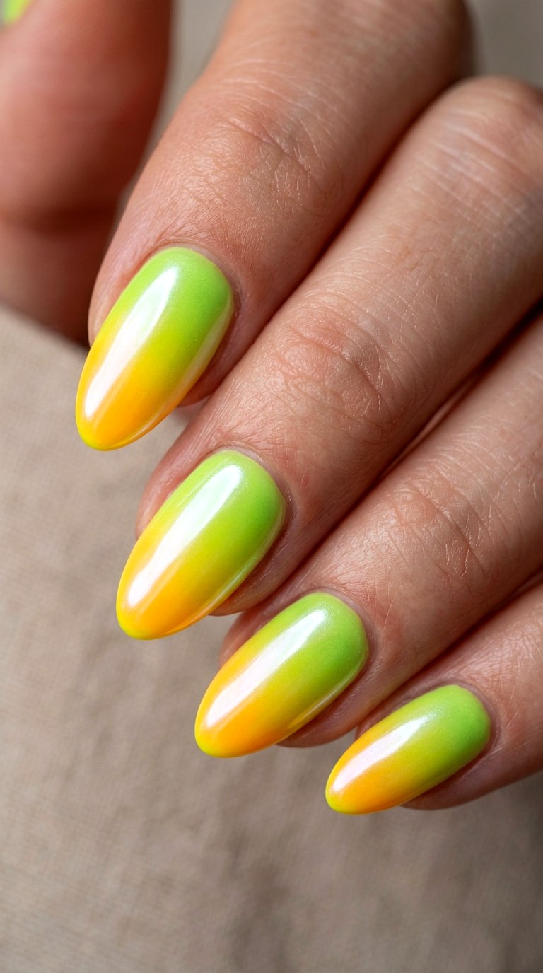 Glazed Donut Neon Ombre - 23 Neon Summer Ombre Nails