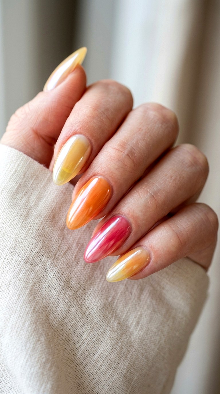 Glazed Jelly Jewel Tones - 25 Spring Break Multicolor Acrylic Nails