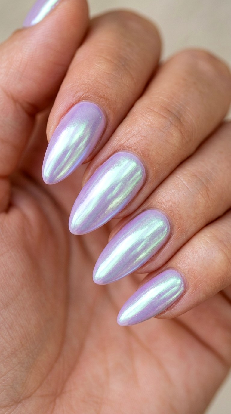 Glazed Pastel Chrome - 27 Charming Spring Acrylic Nails