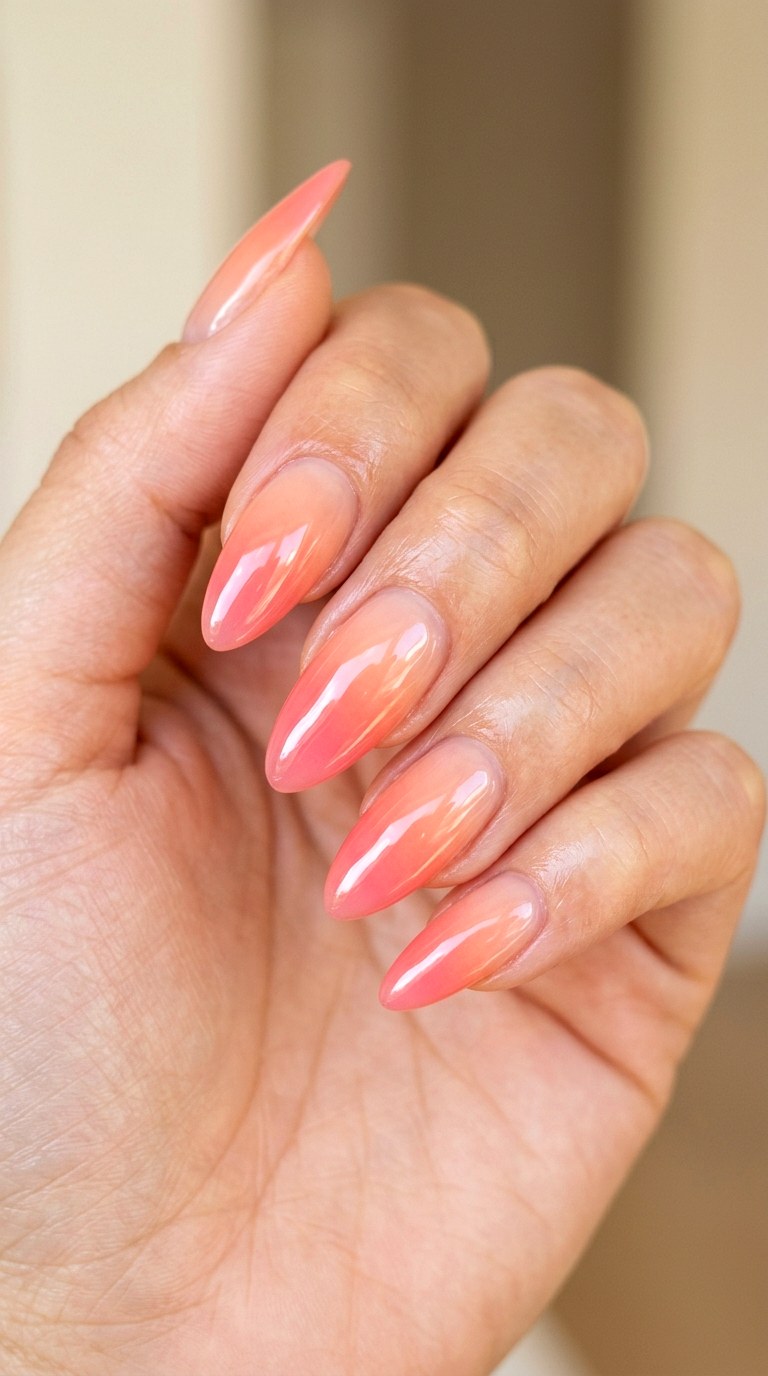 Glazed Peach Perfection - 20 Peach Spring Ombre Nails