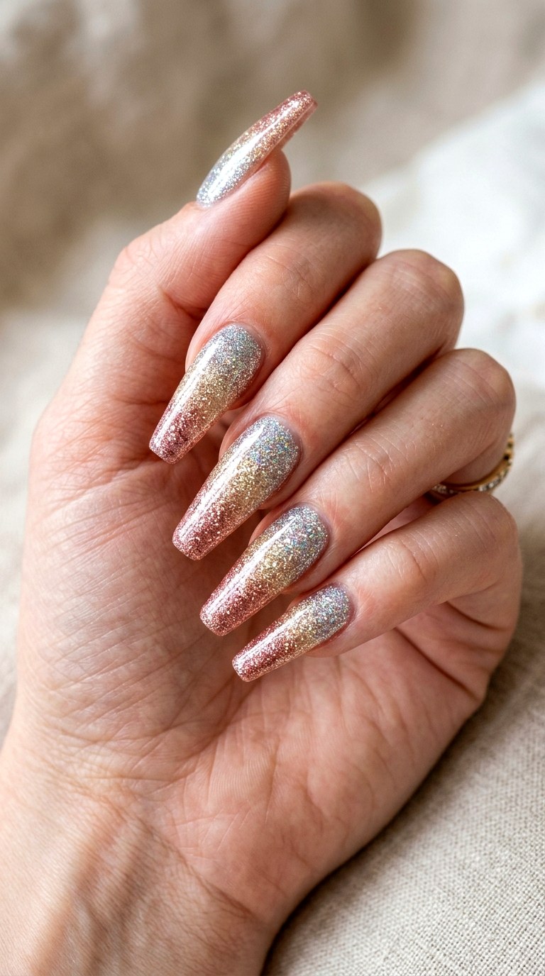 Glitter Bomb Ombre - 25 Spring Break Multicolor Acrylic Nails