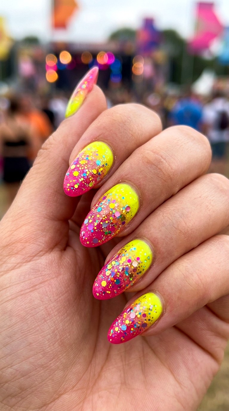 Glitter Bombshell Sunset - 23 Bright Spring Multicolor Nails