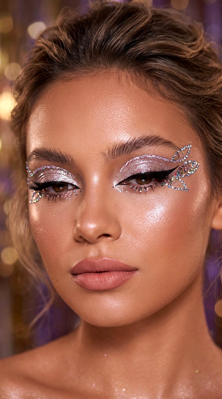 Glitter Edge Floating Petal Liner - 22 Floating Petal Spring Eyeliner Dreamy Detached Shapes Inspired by Blooming Garden Energy