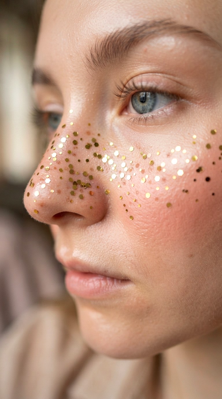 Glitter Freckles Effect - 30 creative makeup looks