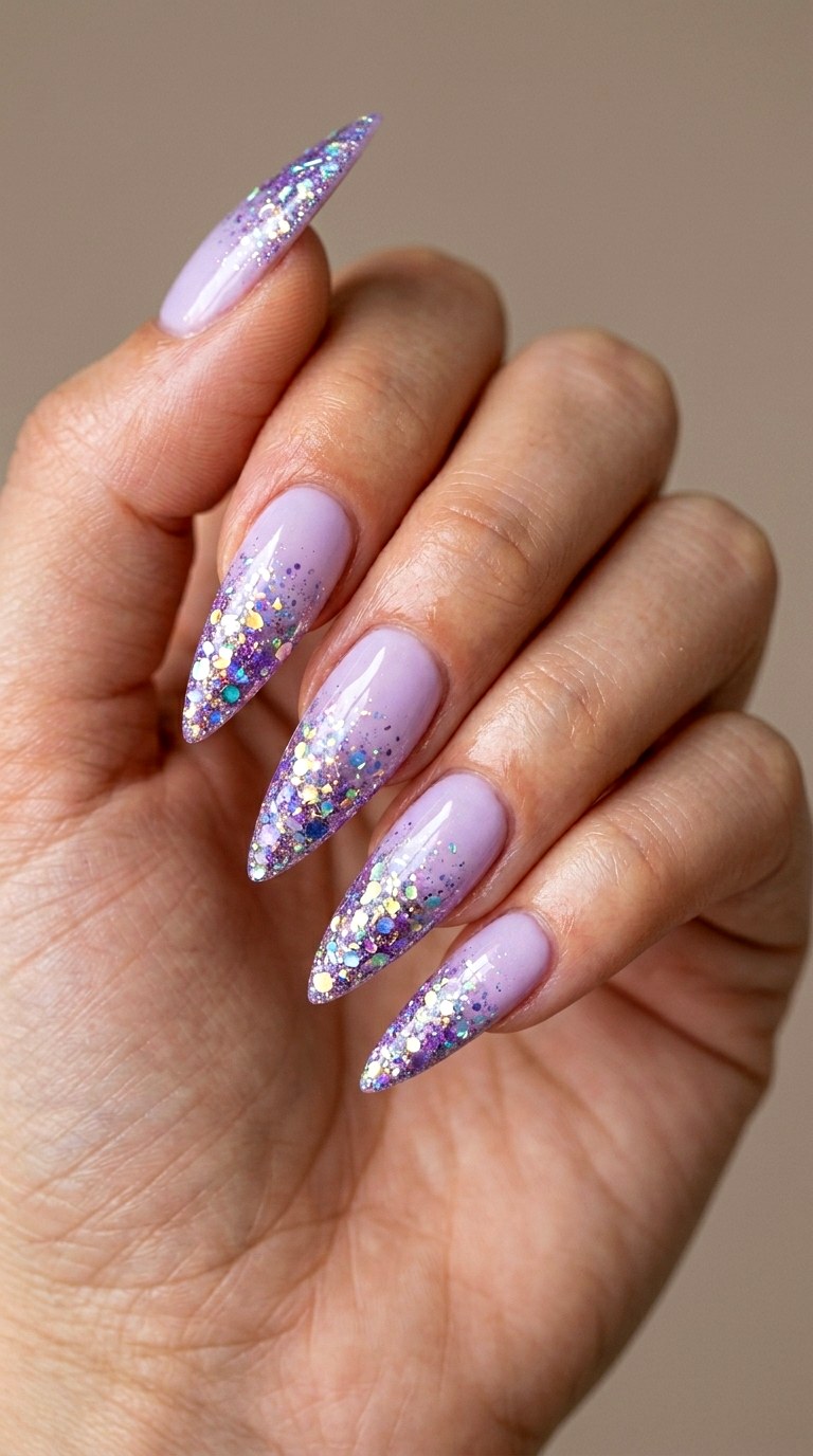 Glitter Ombre Fade - 30 pastel spring ombre nails