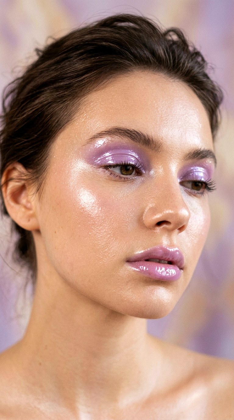 Glossy Lilac Makeup Aesthetic - 29 Lavender Dream Spring Makeup