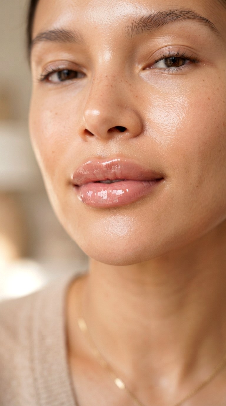 Glossy Lip Simple Natural Makeup For A Plush Pout - 30 simple natural makeup
