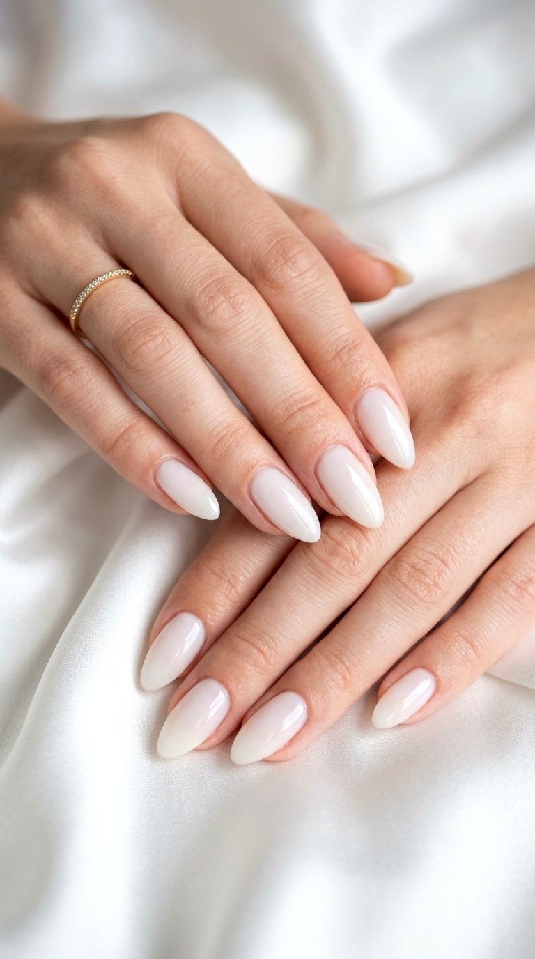 Glossy Milky White Nails - 27 Viral Spring Nail Trends Everyone Is Obsessed With