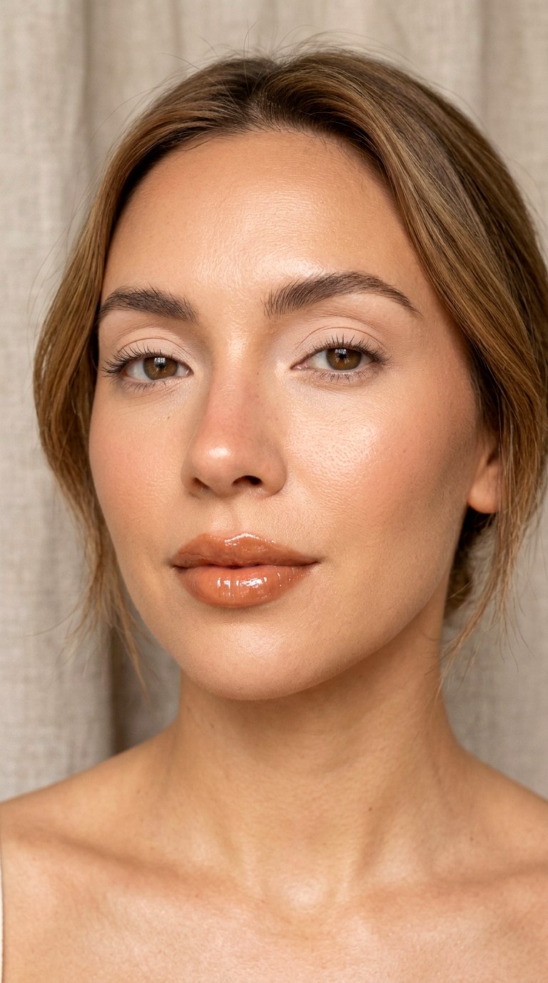 Glossy Monochrome Nude - 28 summer makeup