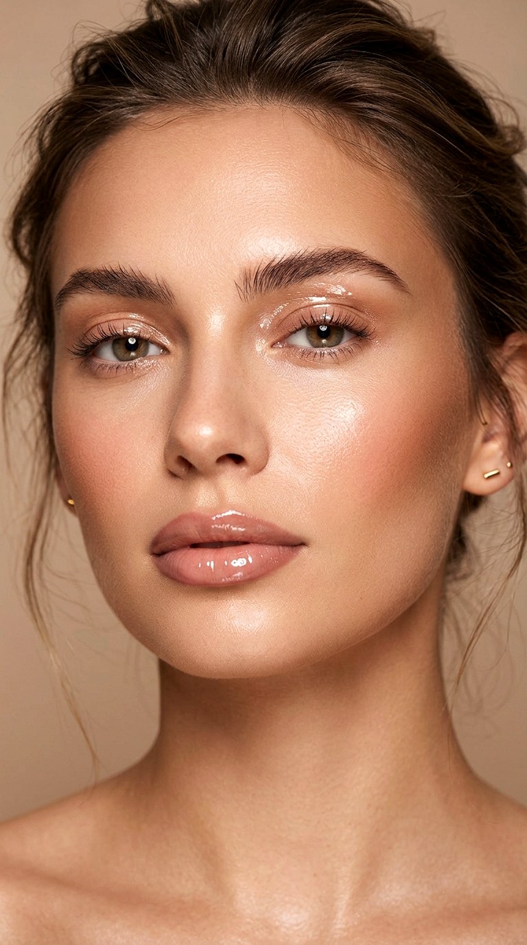 Glossy Nude Ethereal Makeup - 25 Ethereal Glow Makeup Look Ideas Trending in 2026