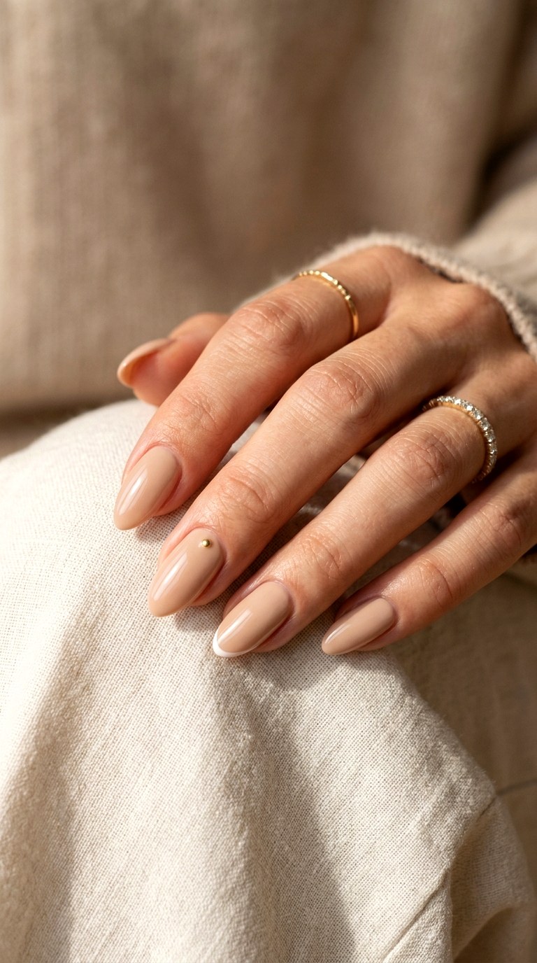 Glossy Nude Spring Nails - 30 Aesthetic Spring Nail Designs Trending on Pinterest