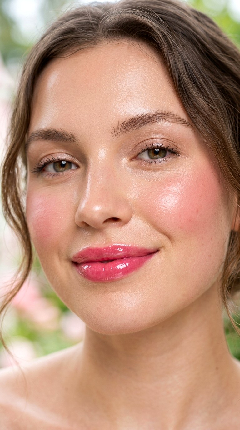 Glossy Petal Lips - 20 Fresh Bloom Beauty Trend 2026