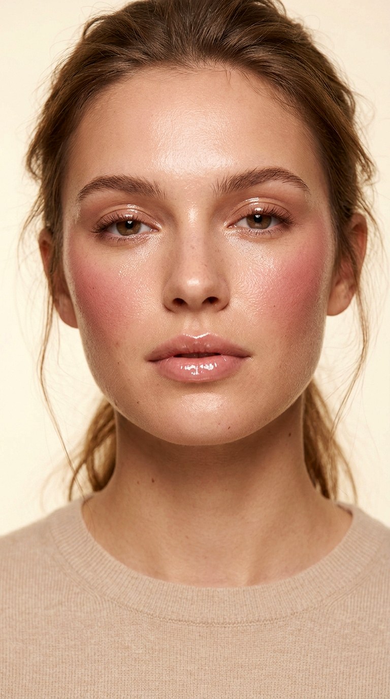 Glossy Rosy Nude Makeup Trend - 23 Rosy Nude Makeup Aesthetics