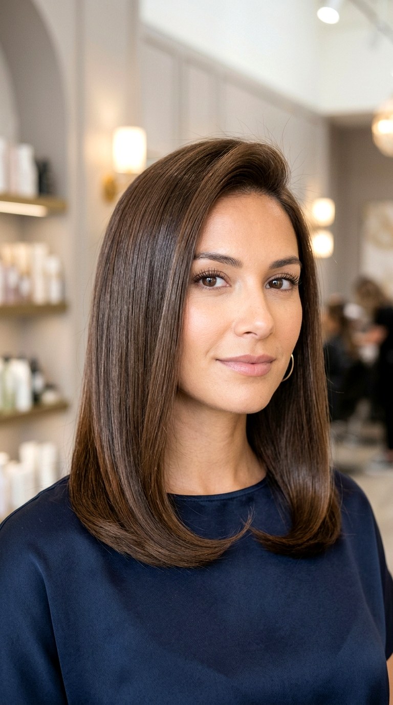 Glossy Straight Blowout - 24 blowouts of 90s for medium hair length