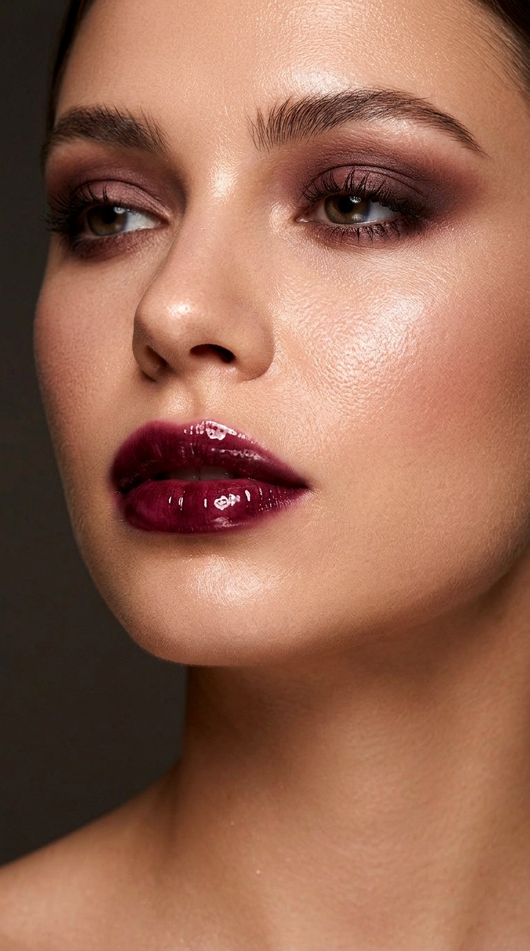 Glossy Wine Stained Lips - 27 Viral Bold Pouty Lips Makeup Trends Taking Over 2026