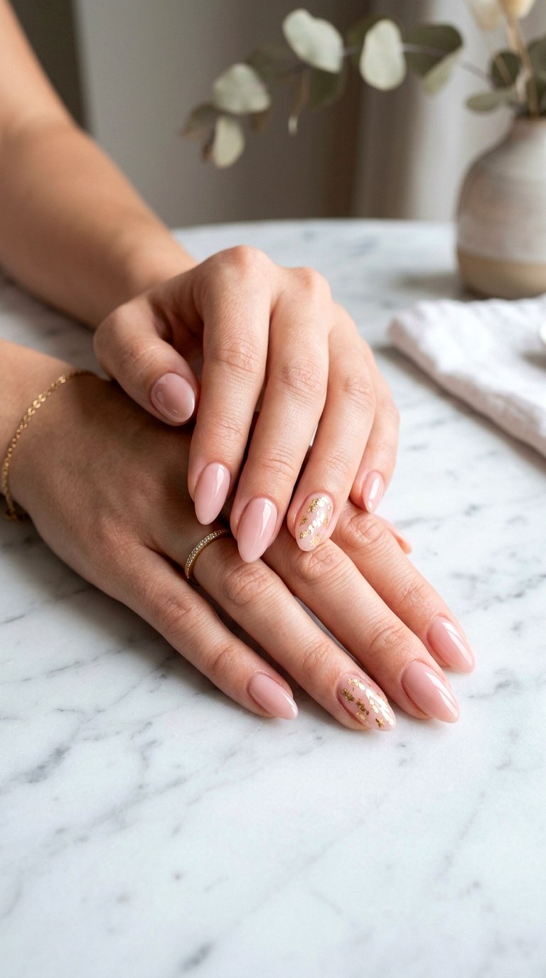 Gold Foil Accent Nails - 27 Viral Spring Nail Trends Everyone Is Obsessed With
