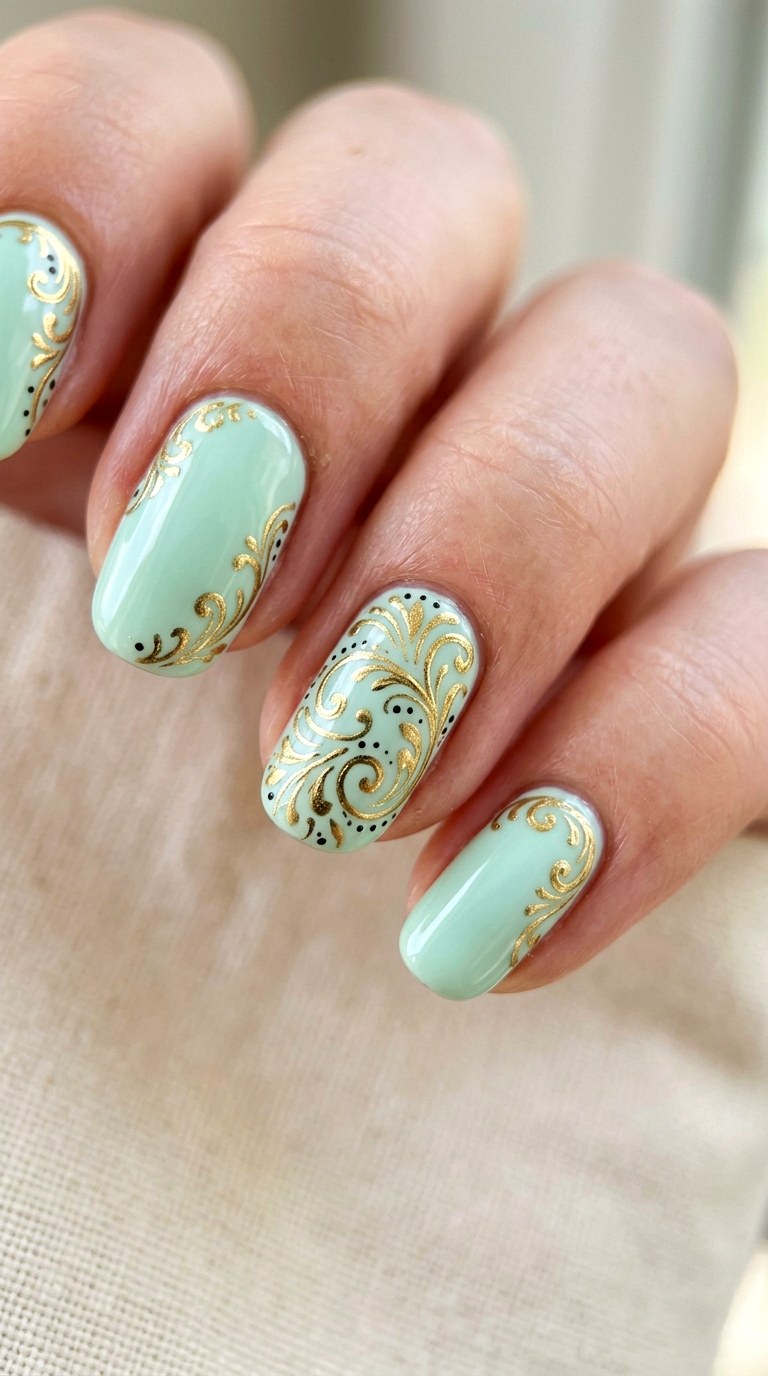 Golden Easter Egg Details - 27 Cute Spring Color Street Nails