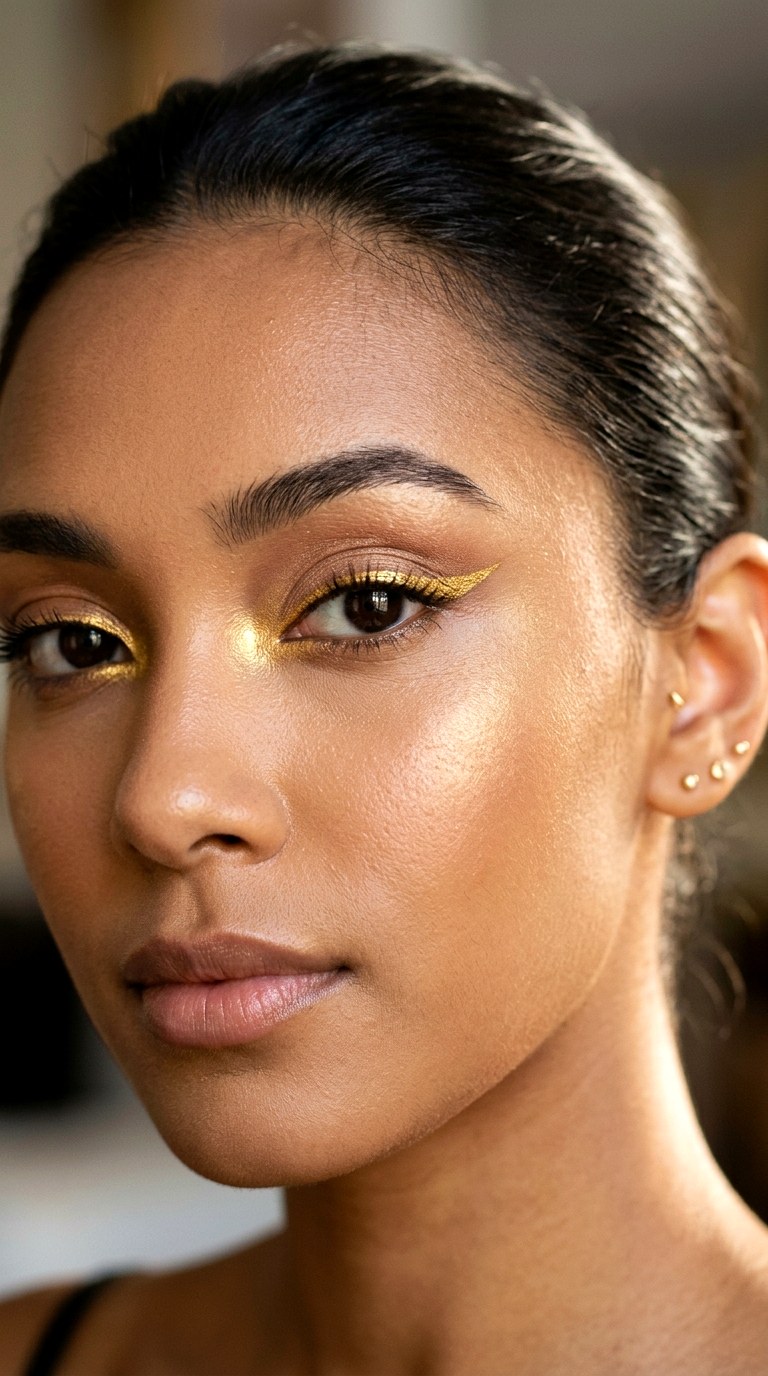 Golden Flick Precision Style - 21 Solar Flare Spring Eyeliner Radiant Inner-Corner Glow Wings for a Warm Seasonal Aura