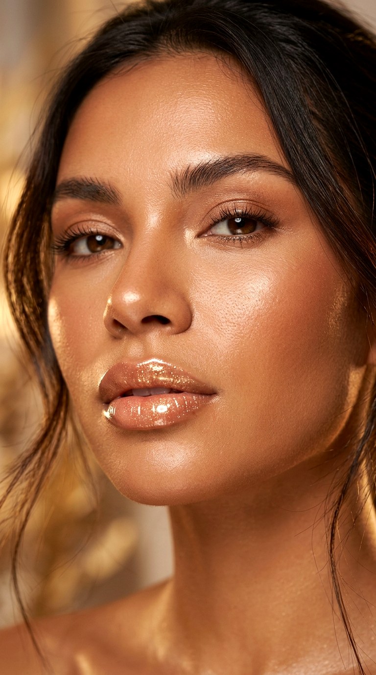 Golden Gloss Lips - 20 glossy lips makeup 2026