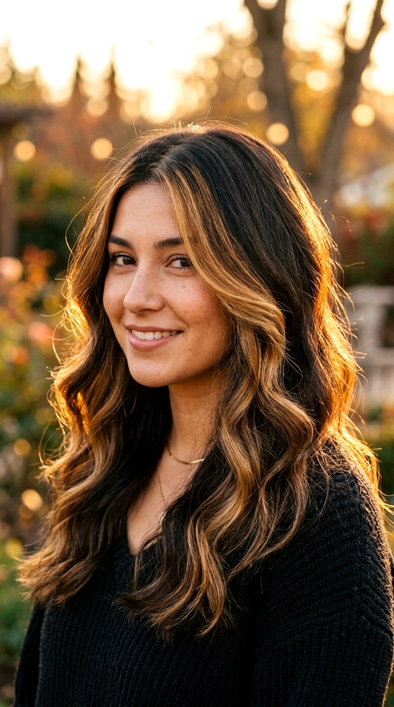 Golden Hour Glow Highlights - 20 dark hair with blonde