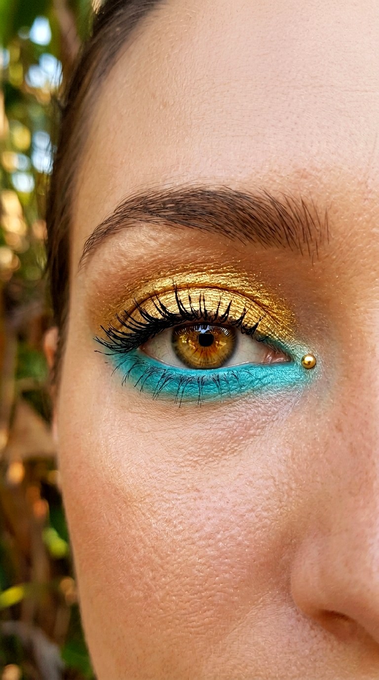 Golden Turquoise Island Vibes - 21 colorful makeup looks
