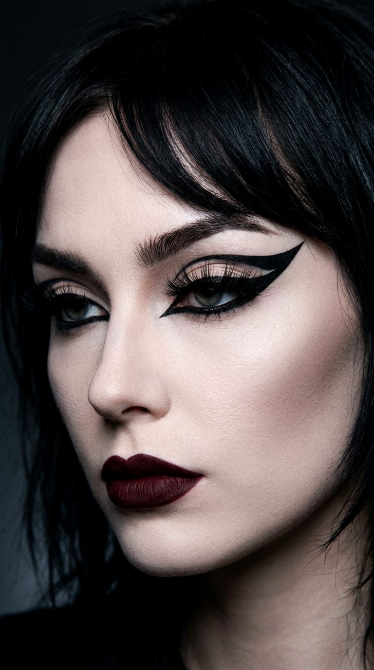Gothic Black Bat Wing - 23 Trending Black Wing Eye Liner Looks 2026