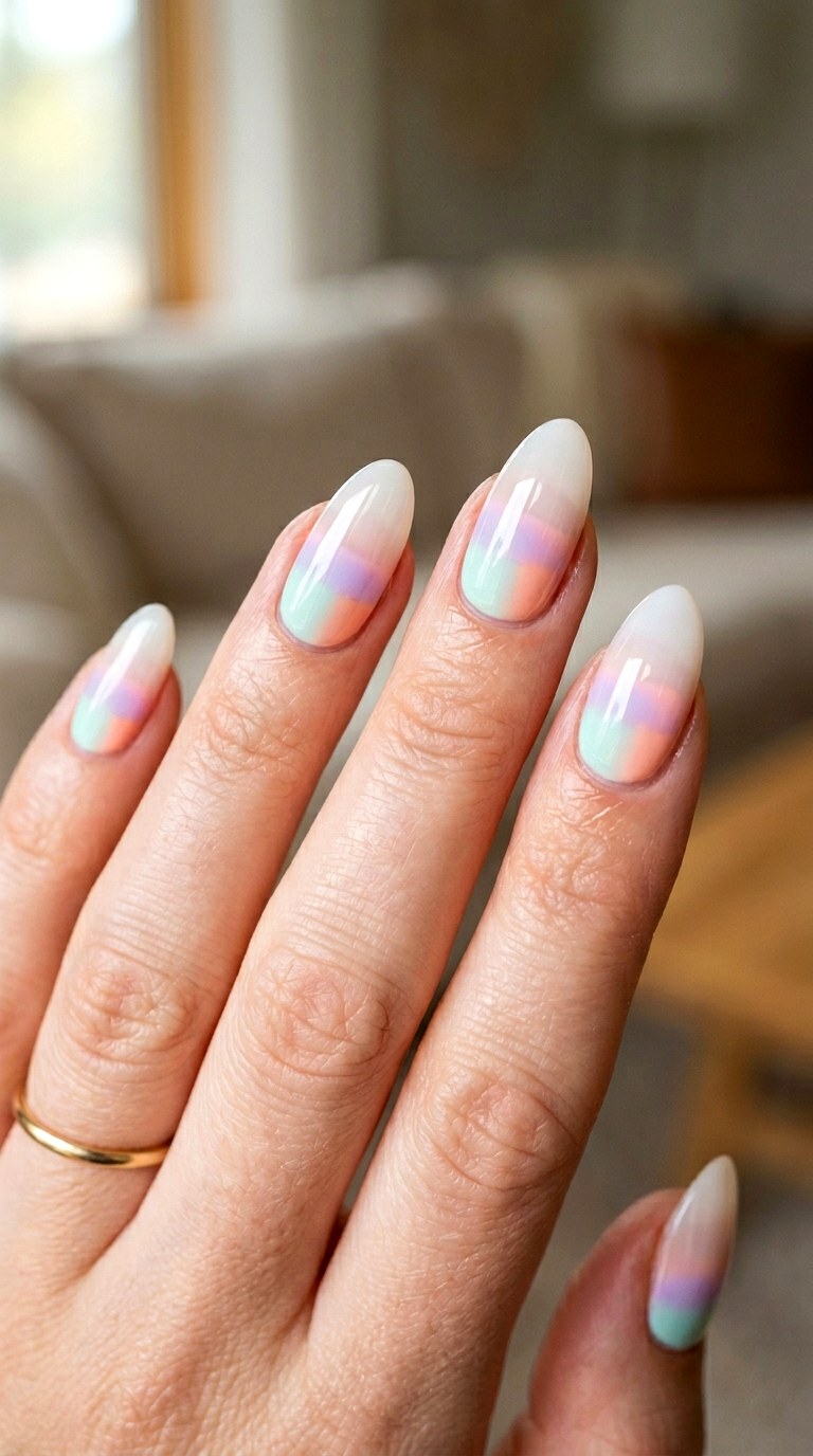 Gradient Half Moons - 29 Subtle Spring Multicolor Nails