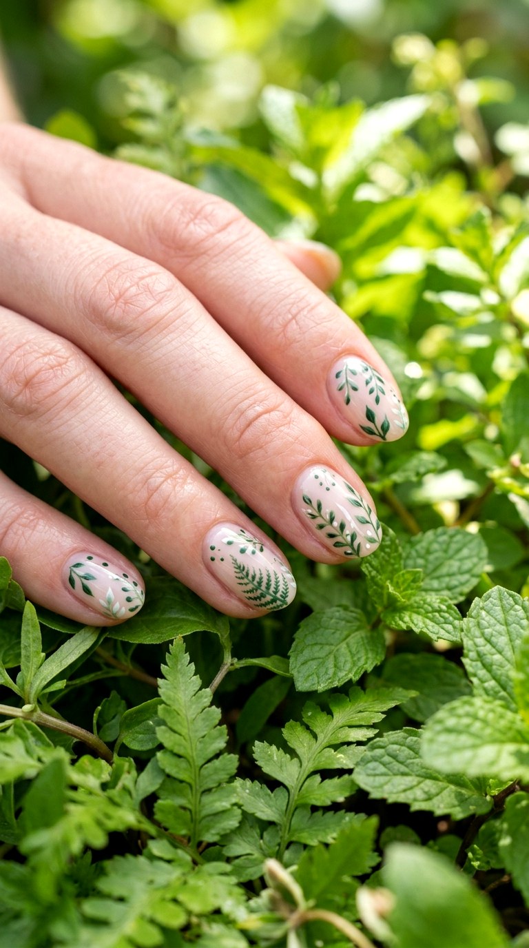 Green Leaf Nail Art - 30 Gorgeous Spring Nail Designs That Are Trending Right Now