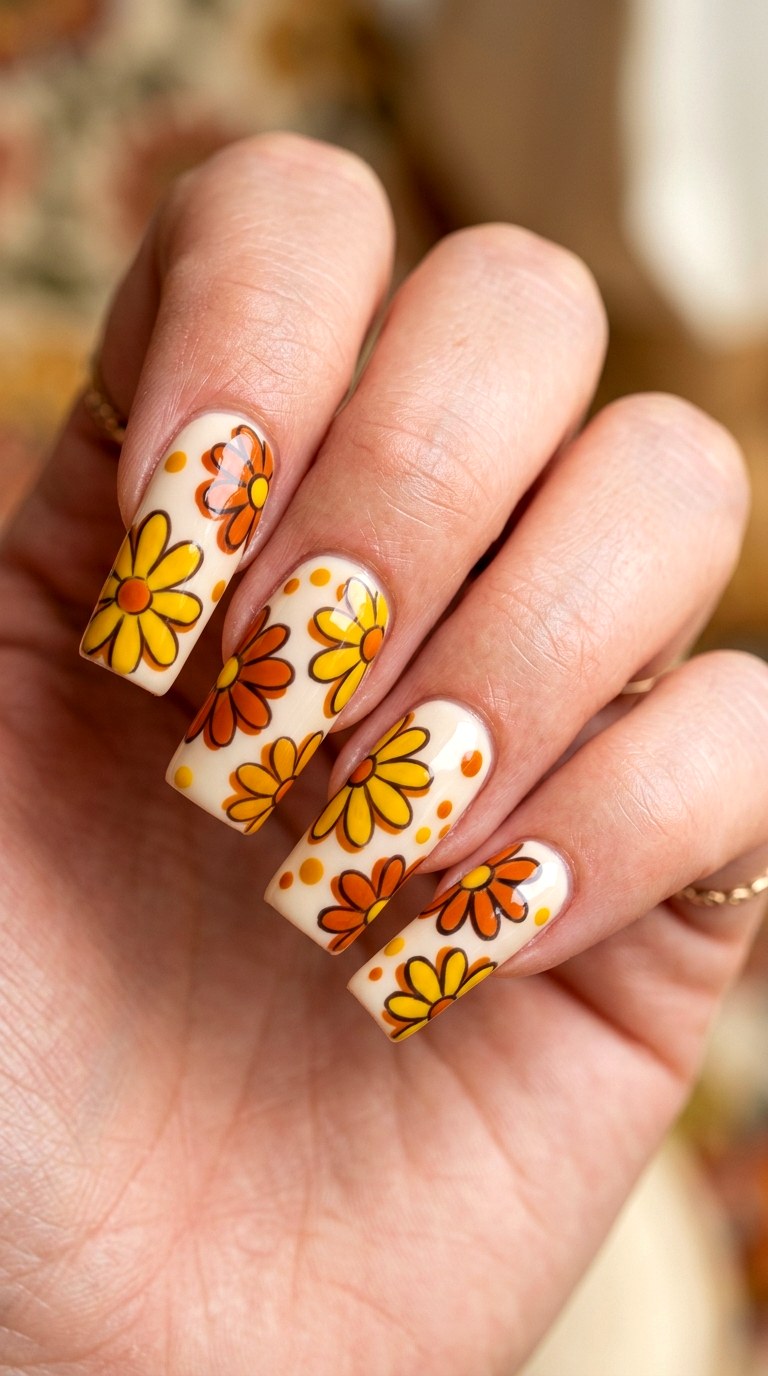 Groovy Floral Power - 26 Vacation Summer Multicolor Acrylic Nails
