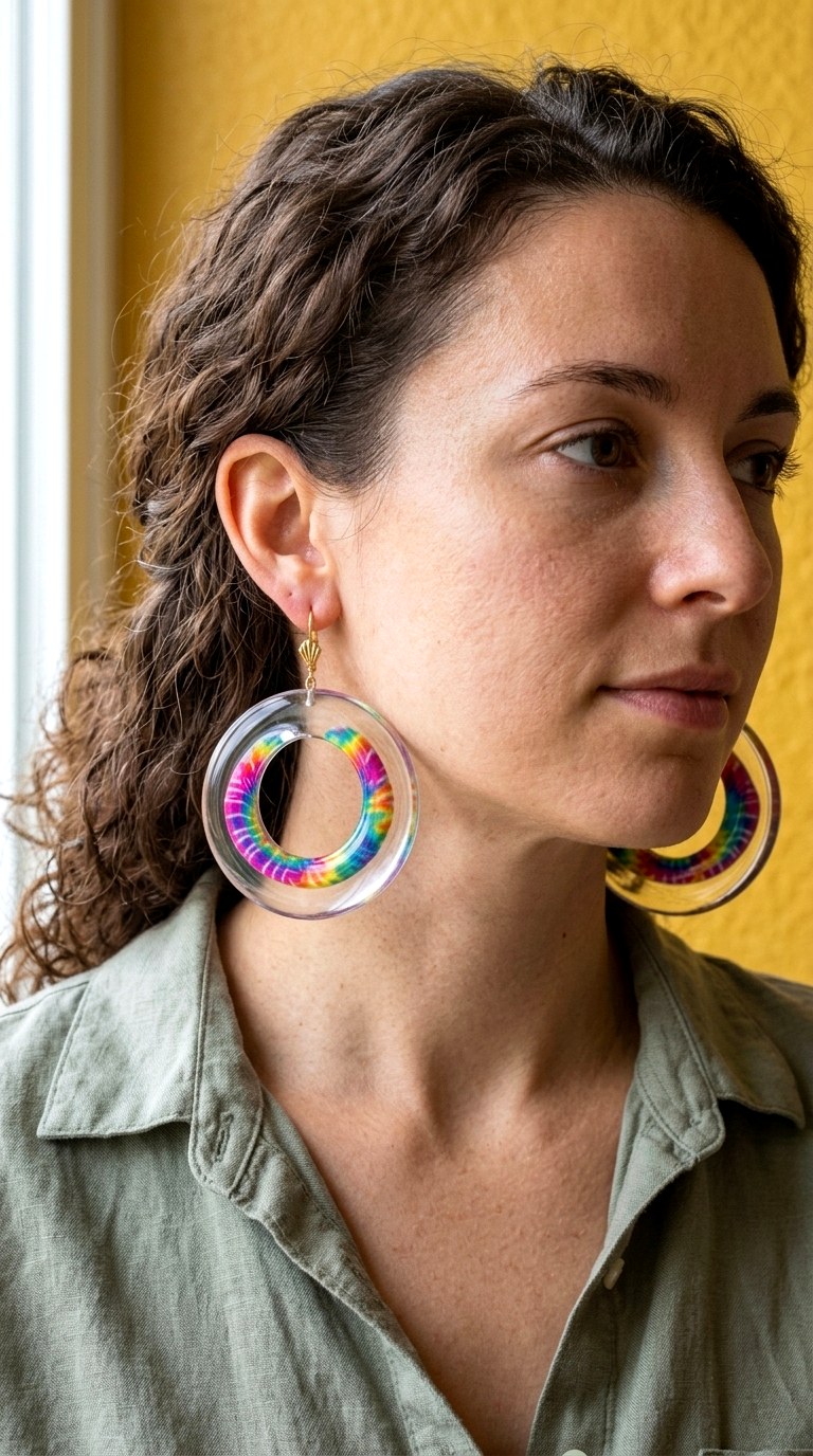 Groovy Resin Hoops - 20 trending earrings