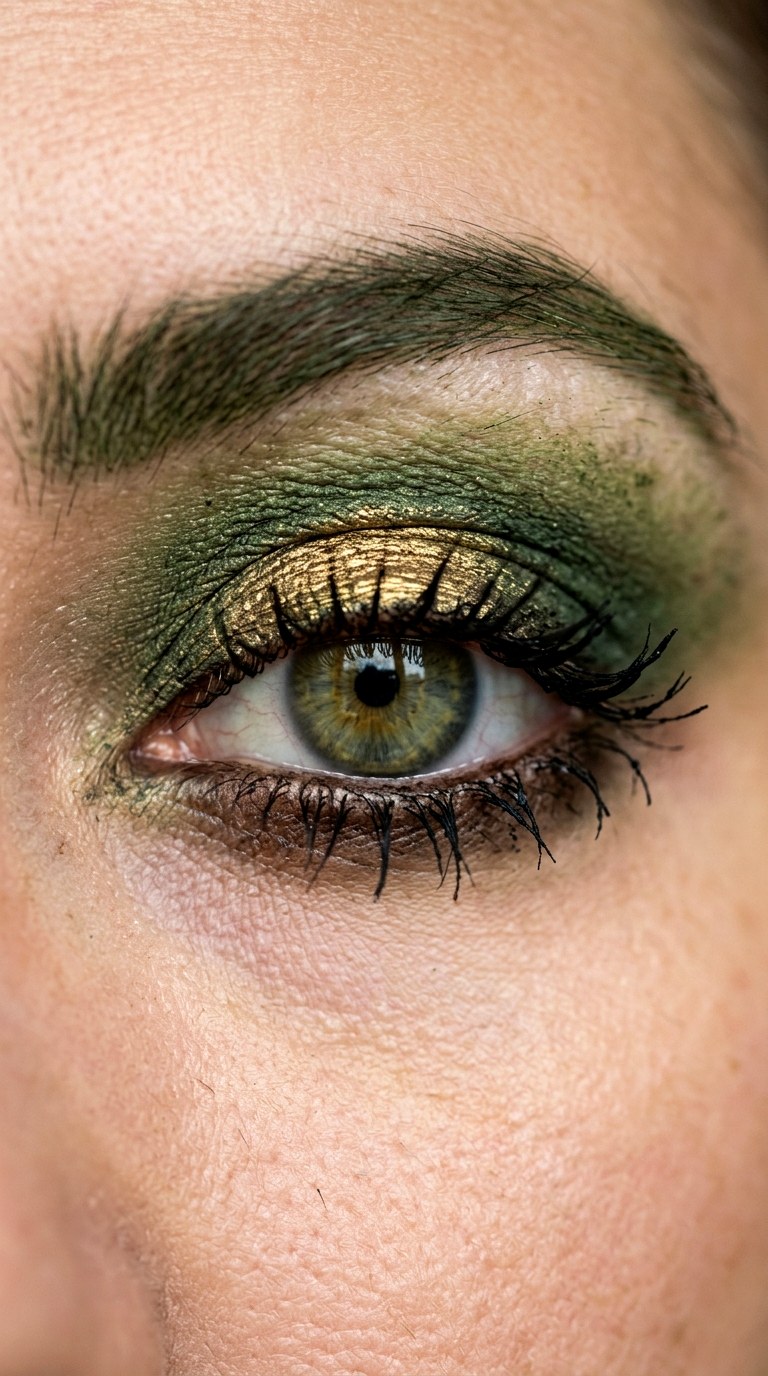 Grunge Smudged Moss Green - 21 colorful makeup looks