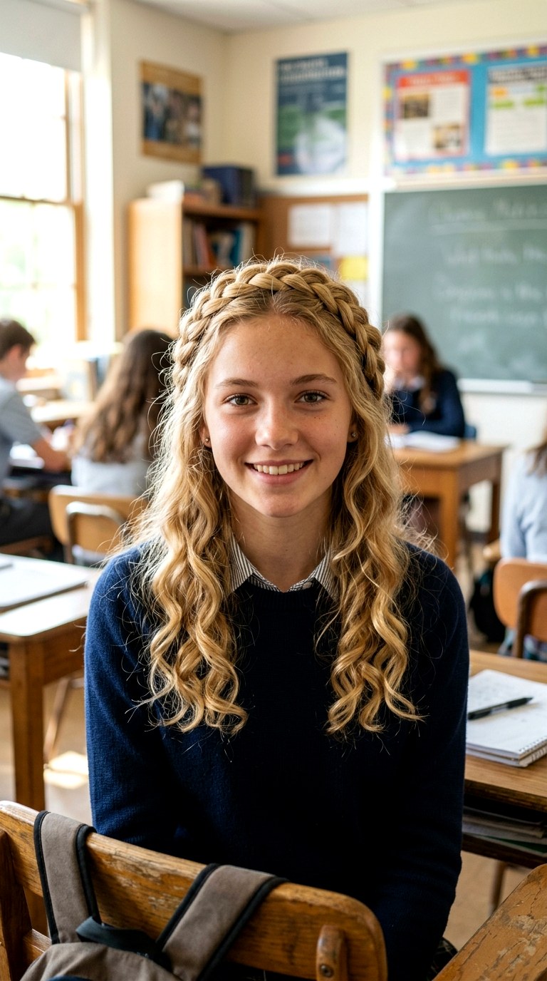 Headband Braid - 26 hairstyles for school