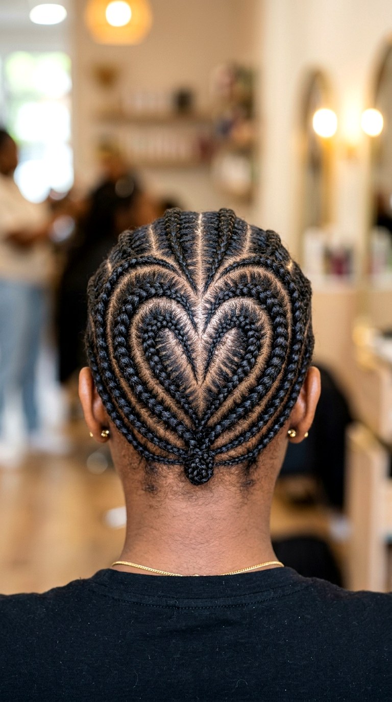 Heart Shaped Pattern Design - 26 cornrow hairstyles for women