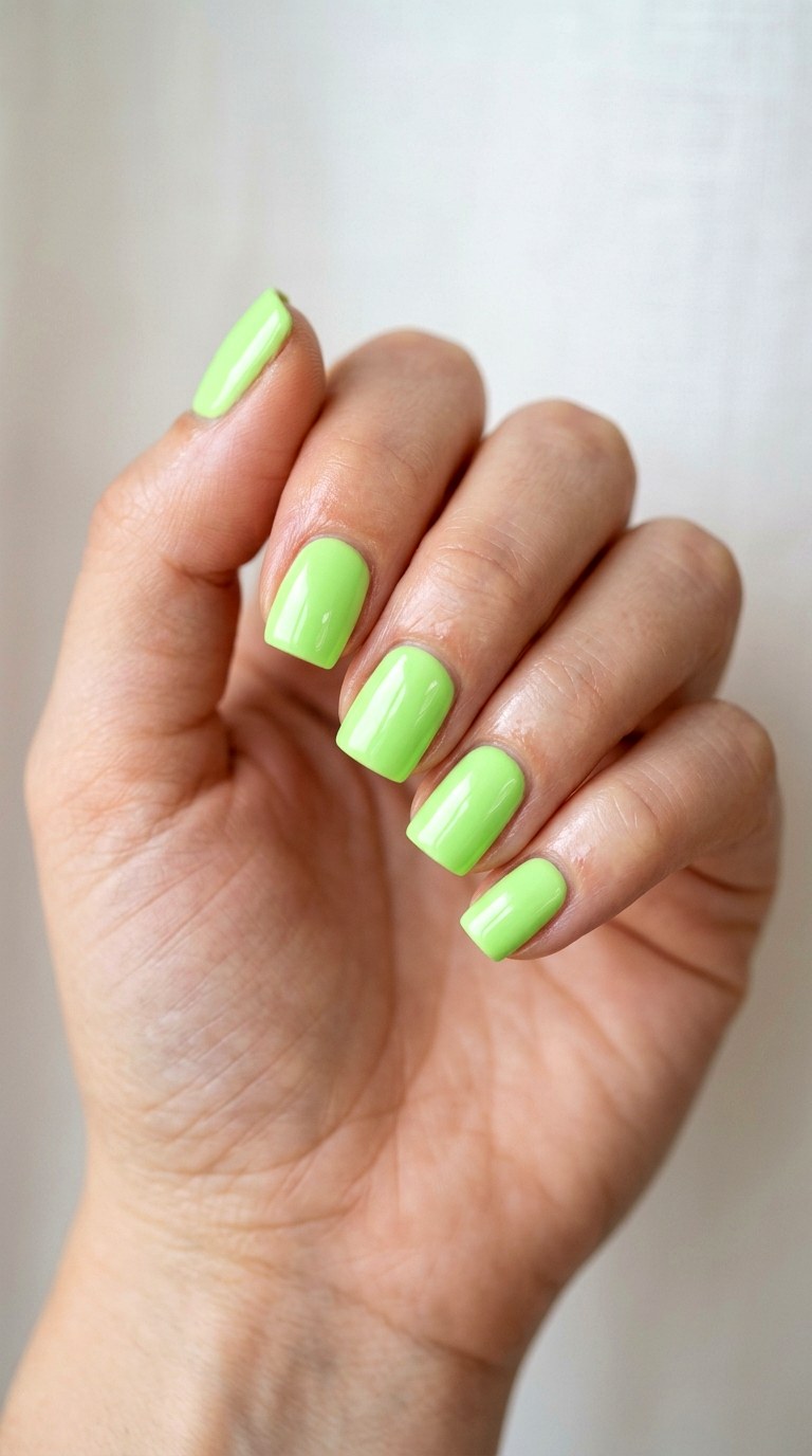 High Gloss Tennis Ball Green - 30 Vibrant Spring Color Street Nails