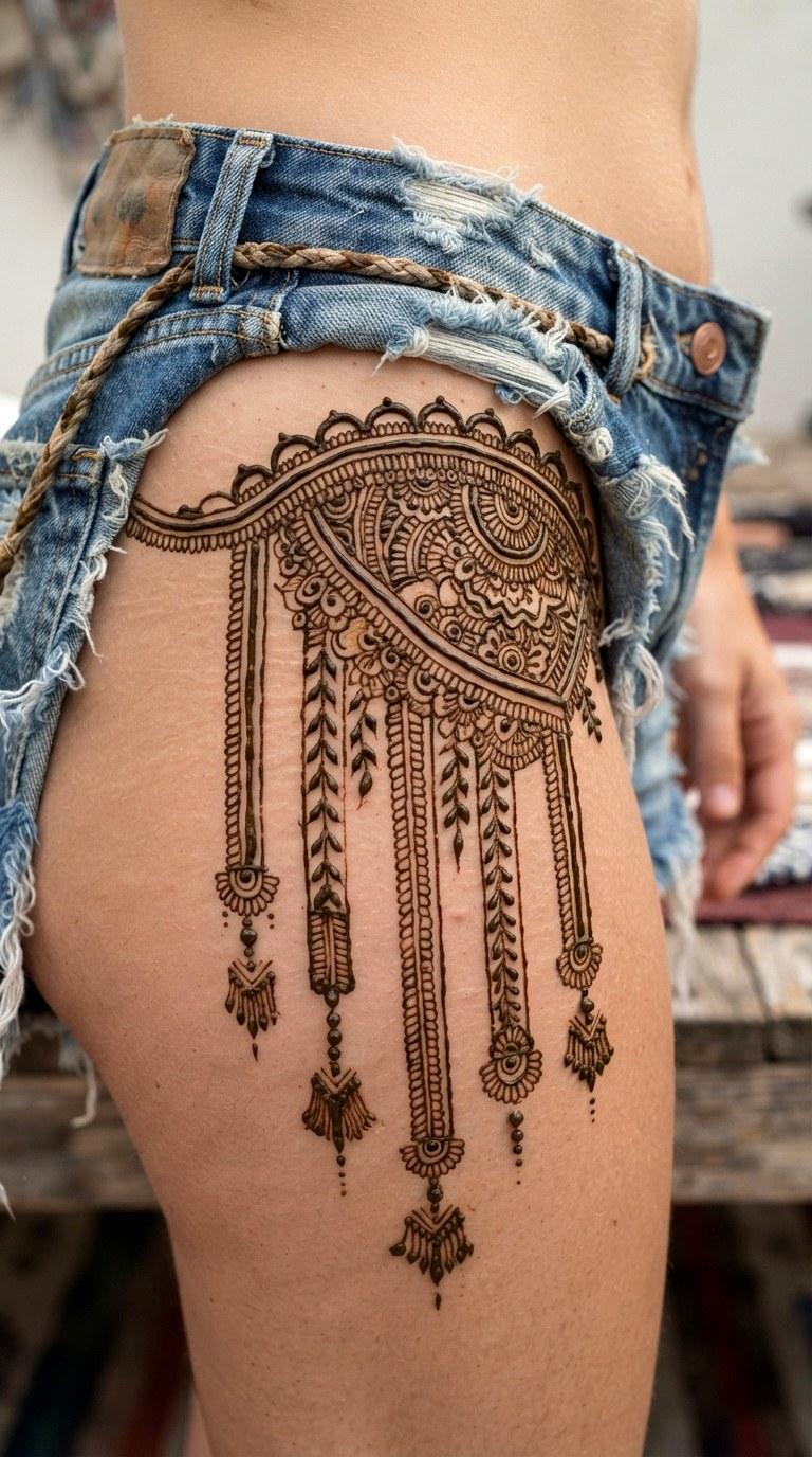 Hip Fringe Bookmarks - 27 henna tattoo design