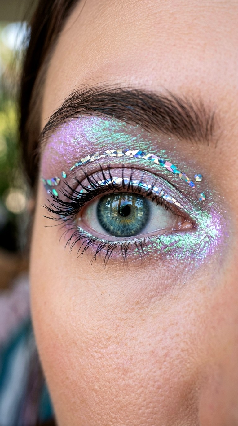 Holographic Chrome Accents - 30 creative makeup looks