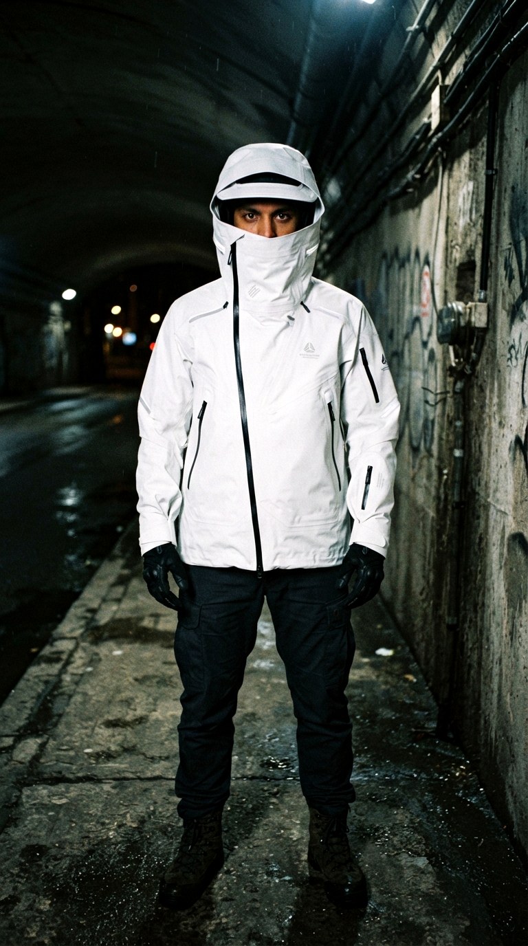Hooded high collar jacket - 30 high collar jacket