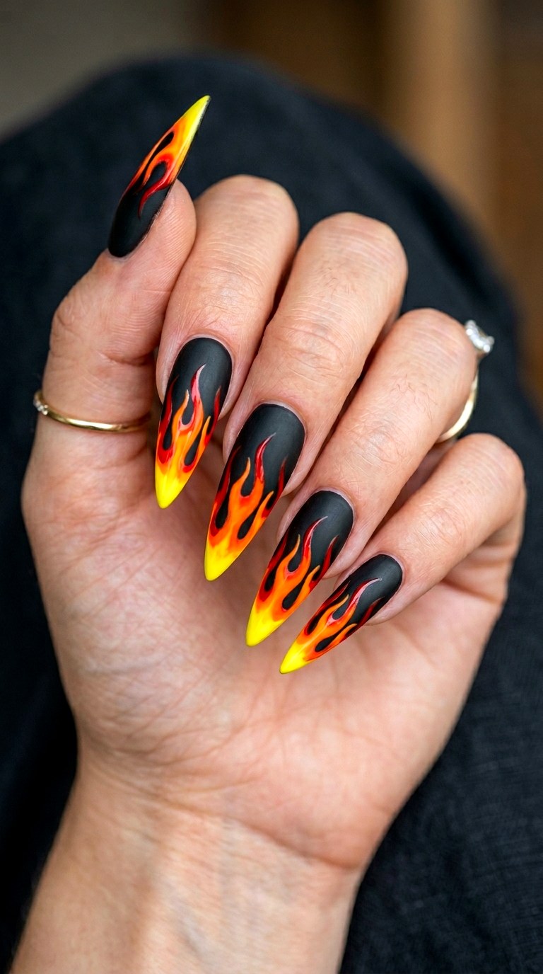 Hot Girl Summer Fire Lines - 25 Spring Break Multicolor Acrylic Nails