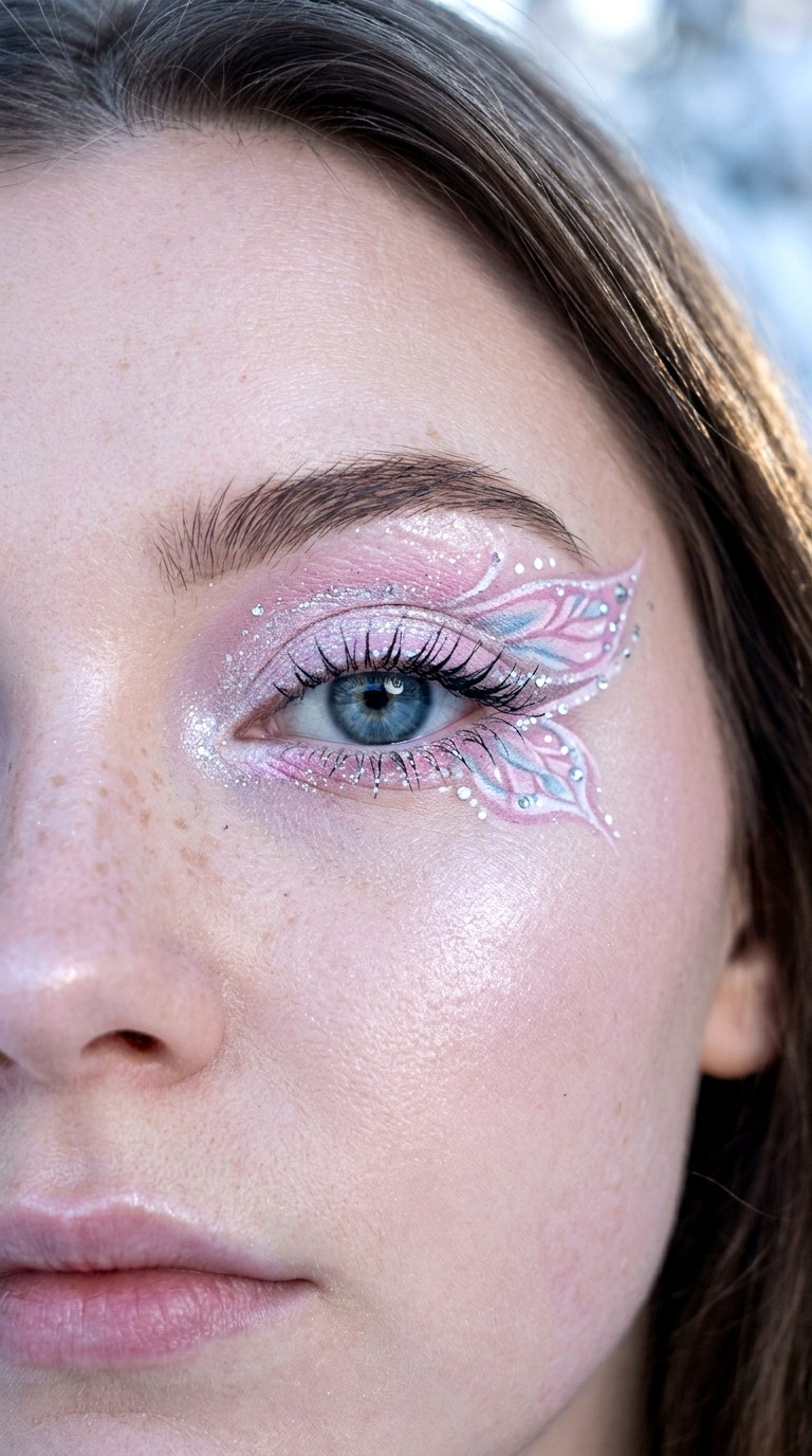 Ice Pink Butterfly Shine Eyes - 27 Butterfly Pastel Eye Makeup