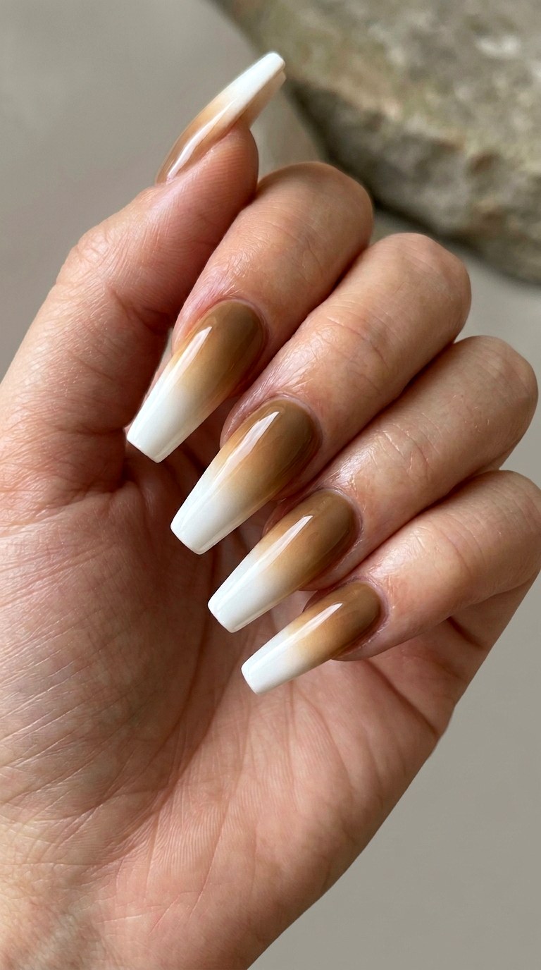 Iced Latte with Cold Foam - 27 Neutral Spring Ombre Nails