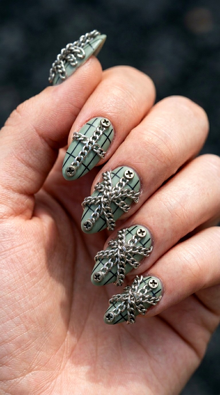 Industrial Chain Link Grids - 25 Bold Spring Colorful Junk Nails