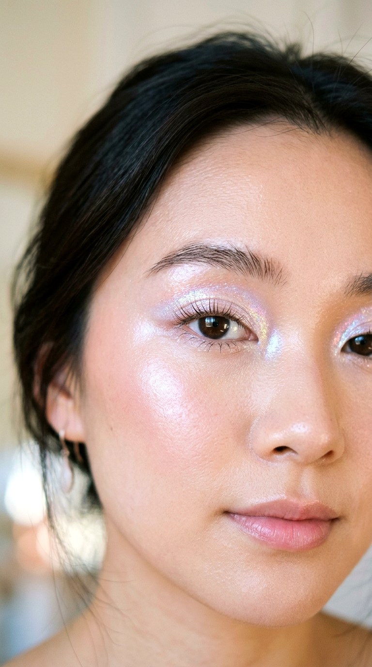 Iridescent Pearl Eye Makeup - 24 Holographic Sparkle Eye Makeup for Night Parties