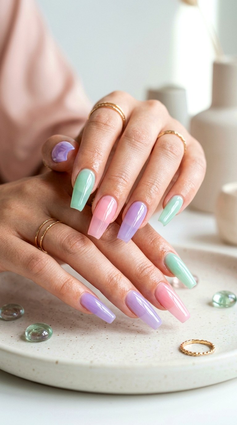 Jelly Pastel Nails - 25 Fresh Spring Nail Colors & Designs You’ll See Everywhere in 2026