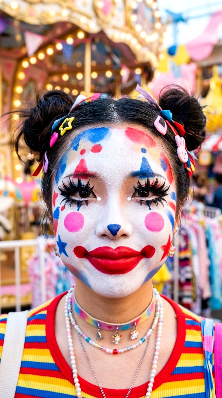 Kawaii Clowncore Makeup - 24 colorful makeup