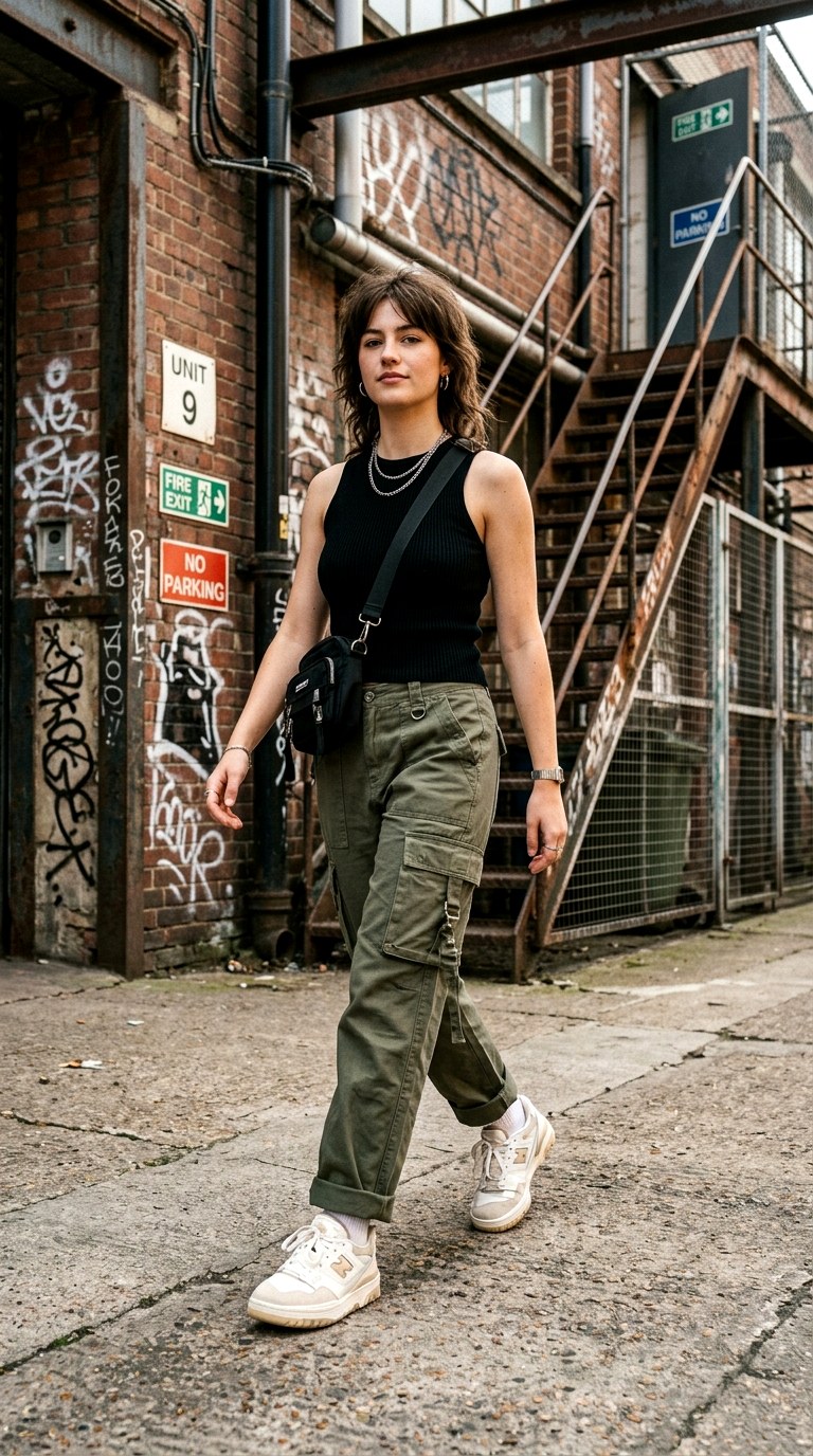 Knitted Tank Top with Cargo Pants - 24 Beautiful Spring Outfit Inspirations 2026 for a Fresh New Look