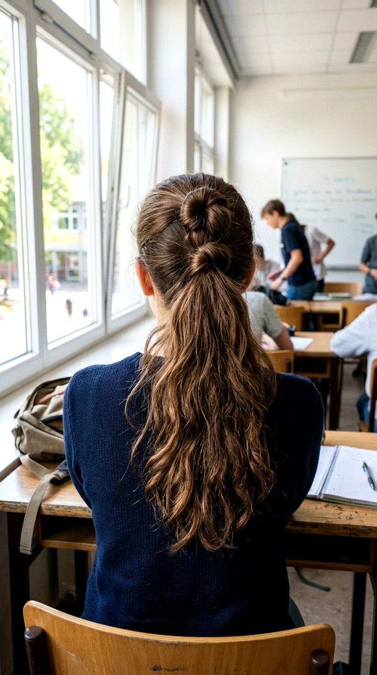Knotted Ponytail - 26 hairstyles for school